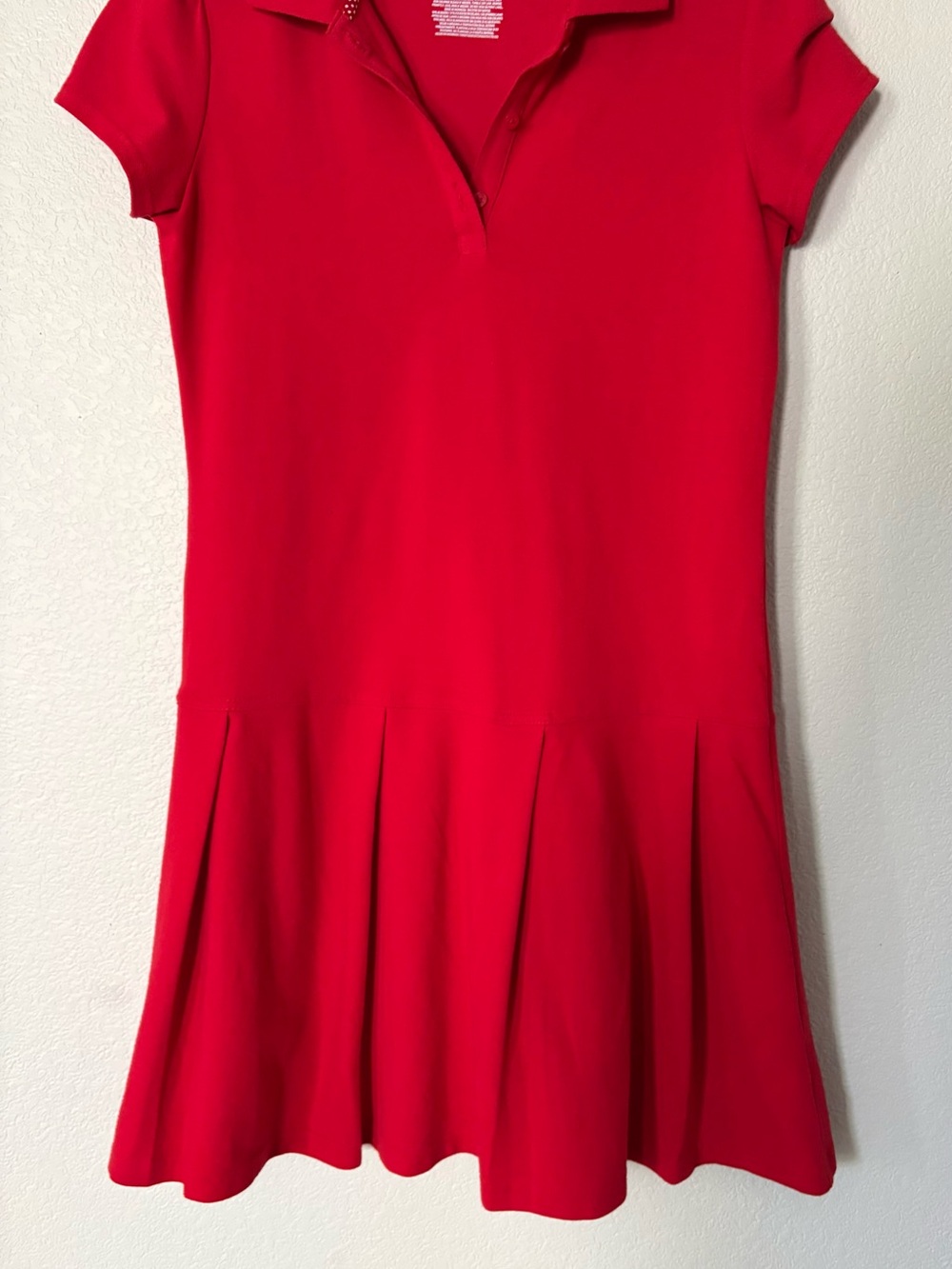Girlโs Red Uniform Polo Dress Sz XL (14)